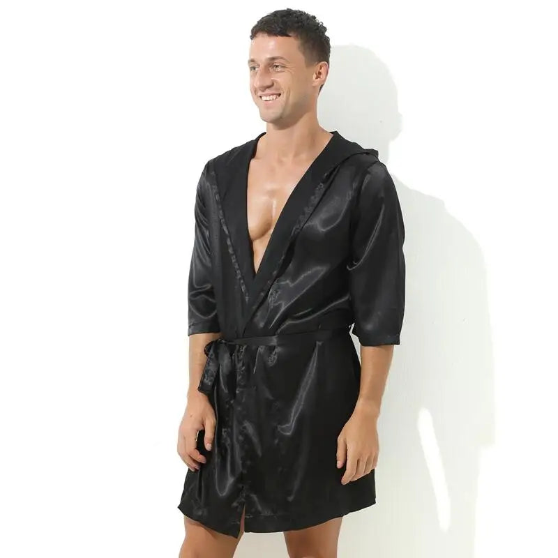 Sexy Men's Satin Dressing Gown.