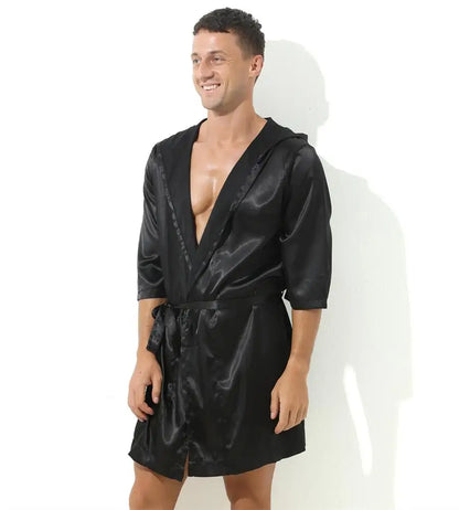 Sexy Men's Satin Dressing Gown.