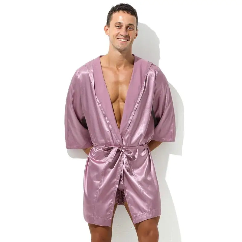 Sexy Men's Satin Dressing Gown.