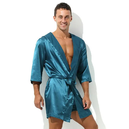 Sexy Men's Satin Dressing Gown.