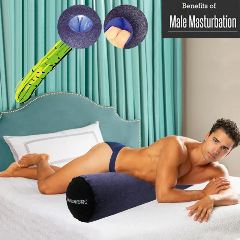 Male Masturbation Deep Hole Inflatable Pillow Adult Masturbator.