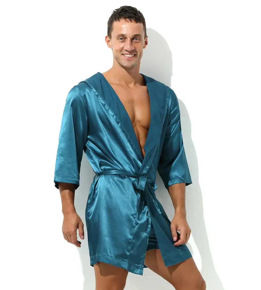 Sexy Men's Satin Dressing Gown.