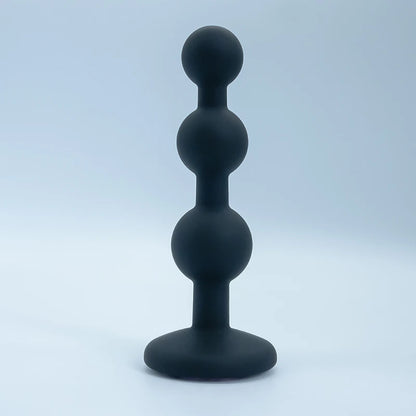 3 Ball Silicone Anal Beads. Butt Plug. Crystal Base.