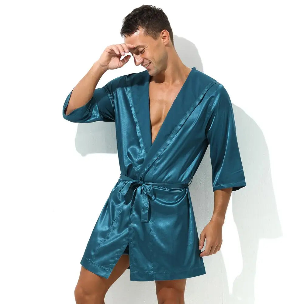 Sexy Men's Satin Dressing Gown.