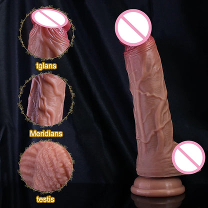 Jock Dick Dildo. Realistic Penis. Silicone Layer Dildo with Suction Cup.