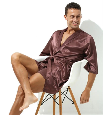 Sexy Men's Satin Dressing Gown.