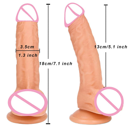 7 Inch Black or Flesh Dildo. Toys for Women and Men