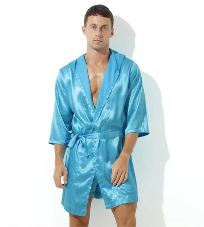 Sexy Men's Satin Dressing Gown.