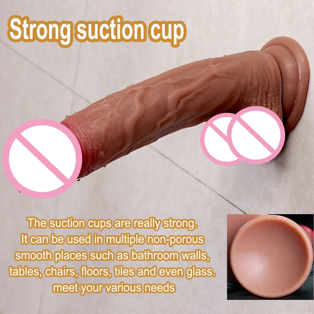 Jock Dick Dildo. Realistic Penis. Silicone Layer Dildo with Suction Cup.