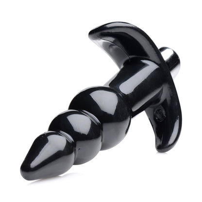 Ribbed Vibrating Butt Plug - Black