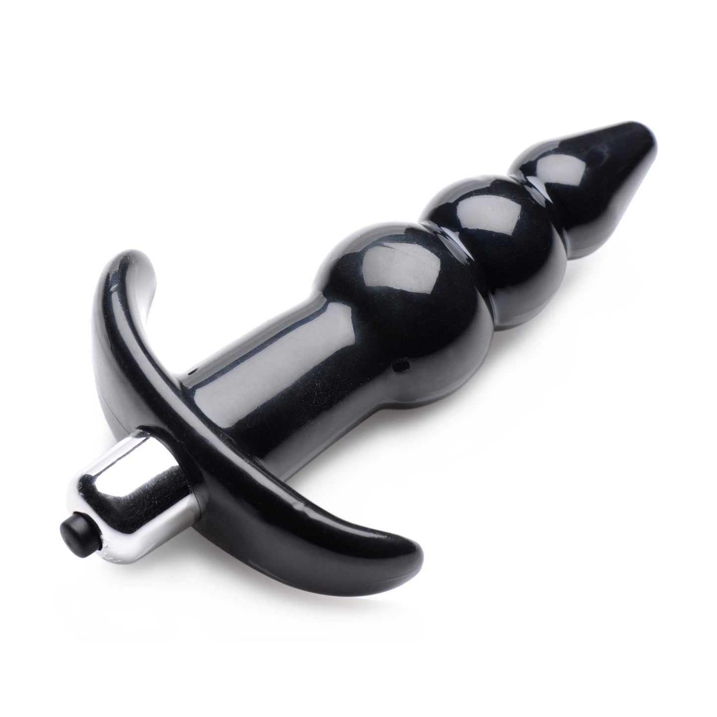 Ribbed Vibrating Butt Plug - Black