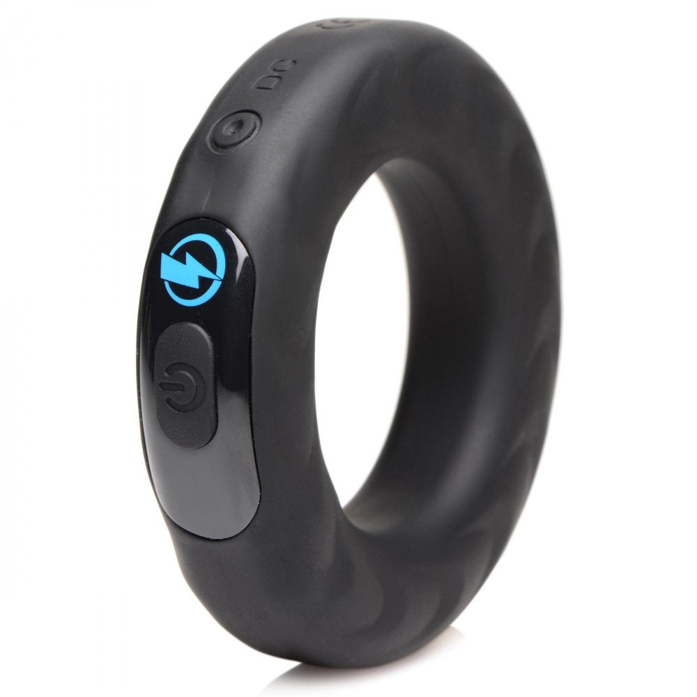 Vibrating & E-Stim Silicone Cock Ring w- RC 45mm