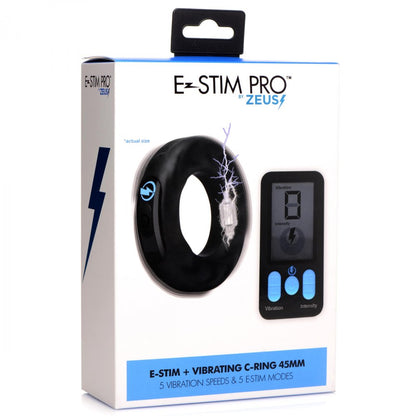 Vibrating & E-Stim Silicone Cock Ring w- RC 45mm