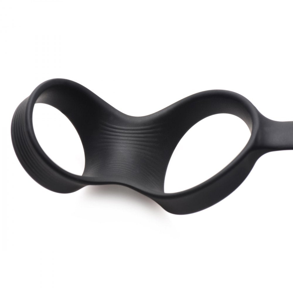 Inflatable & 10X Vibrating Prostate Plug w- Cock & Ball Ring