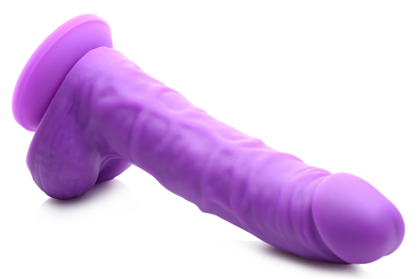 7" Silicone Dildo with Balls - Grape