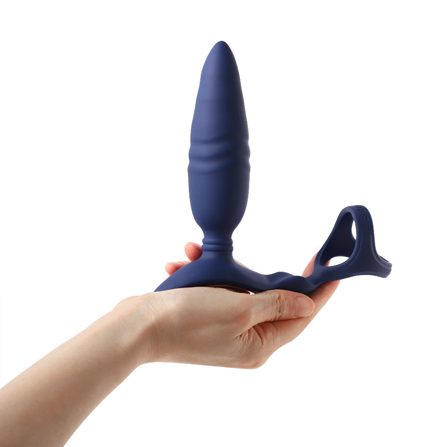 Ring’n’Rear Thrusting Butt Plug With Three Way Cock Ring